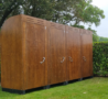 Cabina autónoma baño madera eventos aire libre