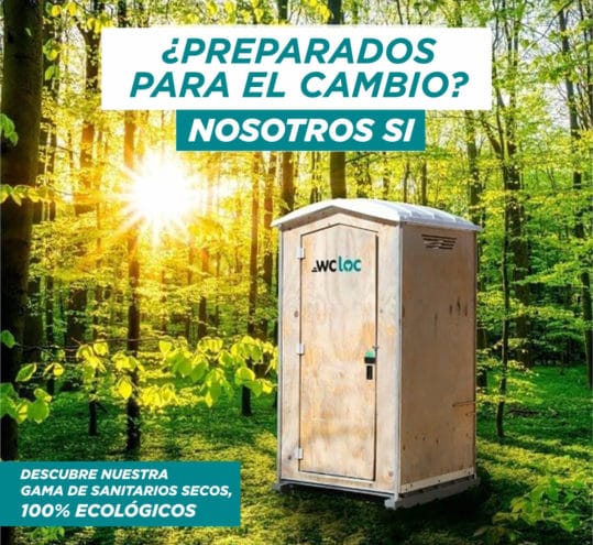 Sanitarios WC portátiles secos ecológicos compostaje para eventos