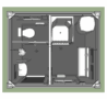 Plan vue du haut de la cellule WC & Douche raccordable 10’