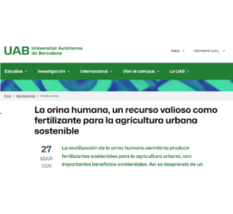 la orina humana puede ser reutilizada como fertilizante sostenible