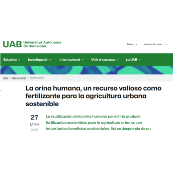 Un estudio de la UAB determina que se puede dar un segundo uso a la orina humana