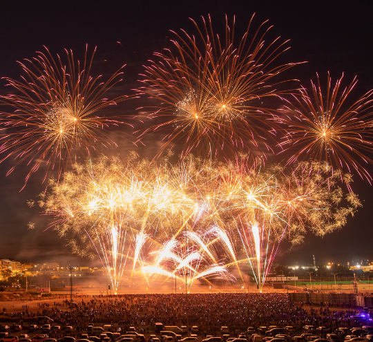 Feu d'artifice et son publics