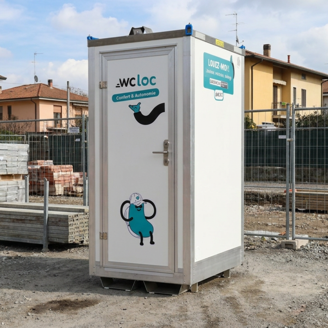 Cabina WC riscaldata per cantiere: la Cabina Comfort di WC Loc installata all'aperto